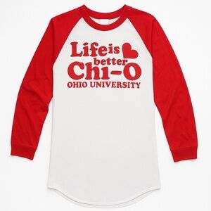 Life Is Better Chi O Vintage Bid Day Baseball Shirt
